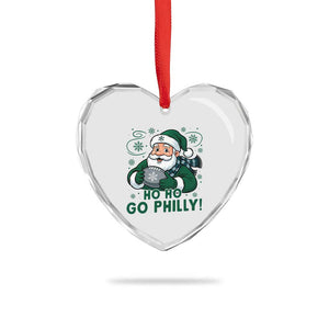 Funny Green Santa Ho Ho Go Philly Heart Crystal Glass Ornament Retro Nostalgic Philadelphia Pride Christmas Gift TS02 Print Your Wear