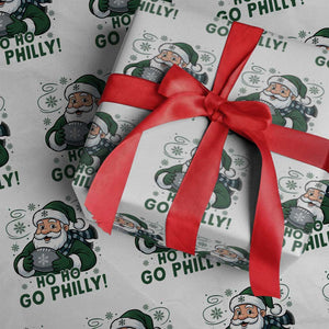 Funny Green Santa Ho Ho Go Philly Wrapping Paper Roll Retro Nostalgic Philadelphia Pride Christmas Gift TS02 White Print Your Wear