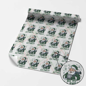 Funny Green Santa Ho Ho Go Philly Wrapping Paper Roll Retro Nostalgic Philadelphia Pride Christmas Gift TS02 Christmas Plaid Print Your Wear
