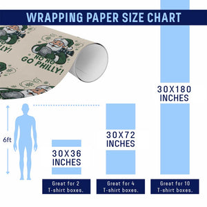 Funny Green Santa Ho Ho Go Philly Wrapping Paper Roll Retro Nostalgic Philadelphia Pride Christmas Gift TS02 Print Your Wear