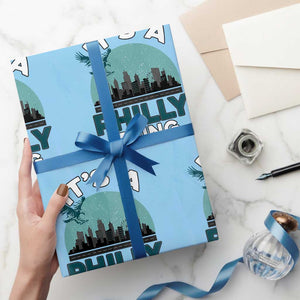 Philadelphia Spirit Wrapping Paper Roll It's A Philly Thing TS02 Light Blue Print Your Wear