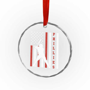 Phillies Baseball Crystal Glass Ornament Cool Distressed Philadelphia Red October US Flag TS10 Print Your Wear