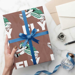 Philly Fan Wrapping Paper Roll Barkley Backwards Hurdle TS10 Mocha Print Your Wear