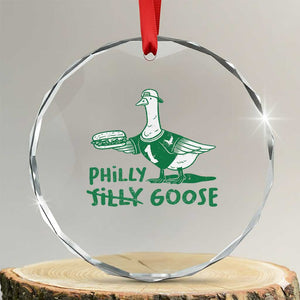Philly Goose Crystal Glass Ornament Funny PFE Fan Silly Gooses TS10 Transparent Glass 3'' Circle Print Your Wear