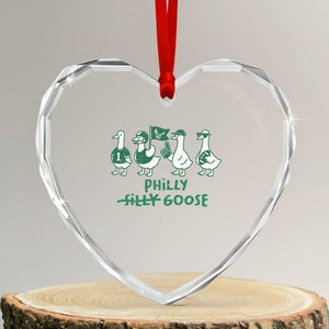 Philly Goose Heart Crystal Glass Ornament Funny Philadelphia Football Fan Gear Silly Gooses TS10 Transparent Glass 3'' Heart Print Your Wear
