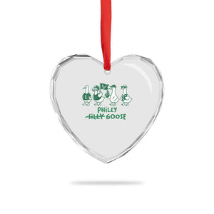 Philly Goose Heart Crystal Glass Ornament Funny Philadelphia Football Fan Gear Silly Gooses TS10 Print Your Wear