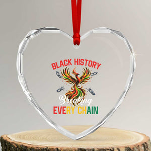 Phoenix Rising Breaking Every Chain Heart Crystal Glass Ornament Black History Month Freedom Gift TS12 Transparent Glass 3'' Heart Print Your Wear