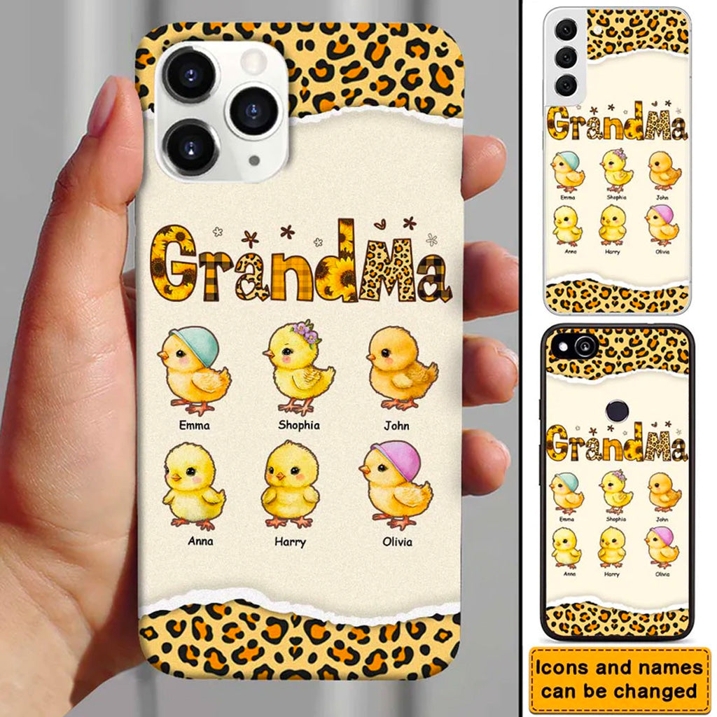 Easter Personalized Grandma Chicks Gift for Grandma Phone Case CTM One Size Custom - Printyourwear