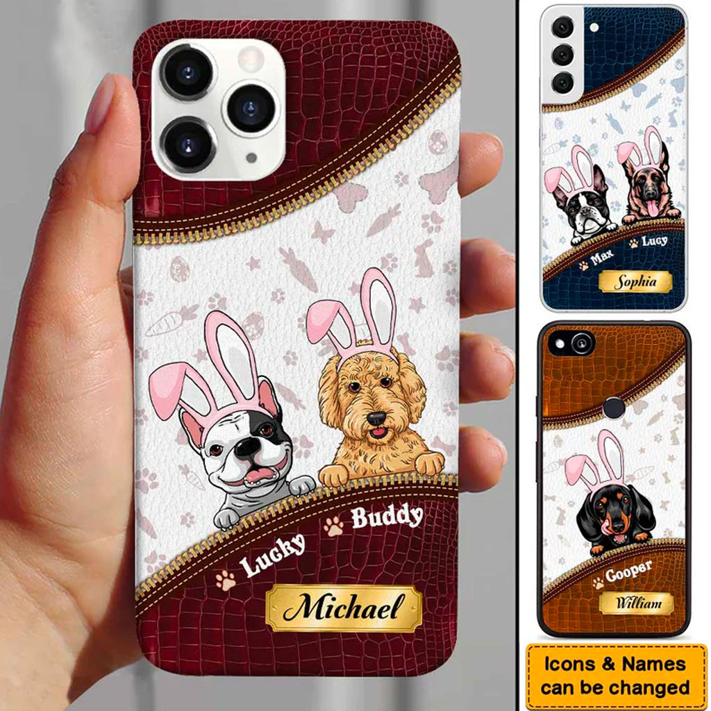 Easter Personalized Gift For Dog Mom, Dog Dad Rabbit Cosplay Phone Case CTM One Size Custom - Printyourwear