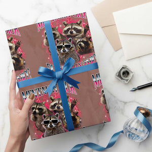 Physically Thicc Funny Raccoon Meme Wrapping Paper Roll Mentally Sick Bootleg Graphic 90s TS10 Mocha Print Your Wear
