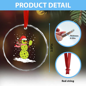 Pickleball Crystal Glass Ornament Santa Hat Snowman Xmas TS10 Print Your Wear
