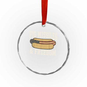 Pig Missiles And Freedom 4th of July Patriotic Hotdog Crystal Glass Ornament TS11 Print Your Wear