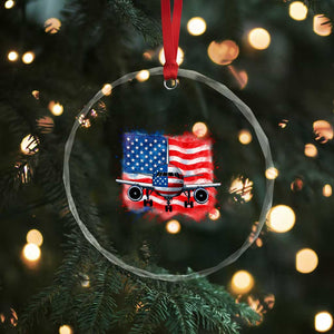 Pilot Airplane Patriotic American Flag Plane Aviation Crystal Glass Ornament TS14 Print Your Wear