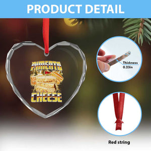 Pimento Cheese Heart Crystal Glass Ornament Funny Cheesemonger Cheese Lovers Bootleg Art TS11 Print Your Wear