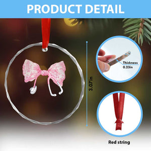 Pink Coquette Nurse Crystal Glass Ornament Toile de Jouy Stethoscope Bow TS10 Print Your Wear