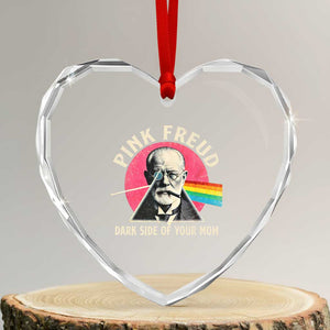 Pink Freud Dark Side Of Your Mom Heart Crystal Glass Ornament Psychoanalysis Joke TS11 Transparent Glass 3'' Heart Print Your Wear