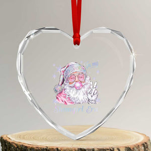 Pink Santa Christmas Heart Crystal Glass Ornament Bubble Gum Peace Sign TS14 Transparent Glass 3'' Heart Print Your Wear
