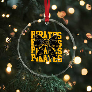 Pirates Coquette Bow Crystal Glass Ornament Retro Sports Style Pirate Skull TS10 Print Your Wear