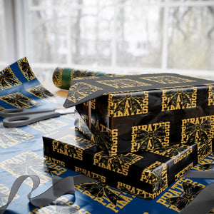 Pirates Coquette Bow Wrapping Paper Roll Retro Sports Style Pirate Skull TS10 Black Print Your Wear