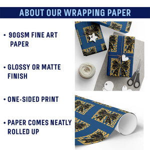 Pirates Coquette Bow Wrapping Paper Roll Retro Sports Style Pirate Skull TS10 Print Your Wear