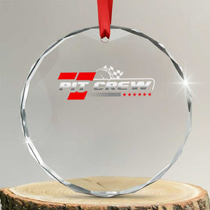 Pit Crew Crystal Glass Ornament Family Racing Birthday Race Car TS10 Transparent Glass 3'' Circle Print Your Wear