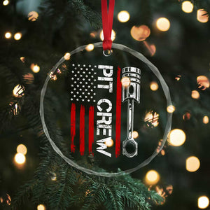 Pit Crew Crystal Glass Ornament Racing Race Car American Flag TS10 Print Your Wear