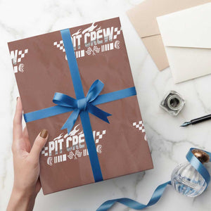 Pit Crew Wrapping Paper Roll Race Car Family Racing Birthday Hosting Parties TS10 Mocha Print Your Wear