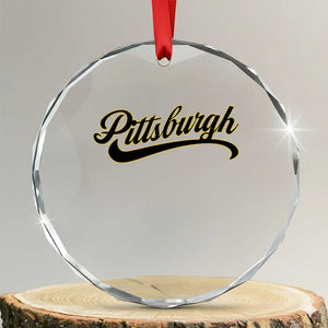 PFS Game Day Crystal Glass Ornament Classic Retro Vintage Pennsylvania PA TS10 Transparent Glass 3'' Circle Print Your Wear