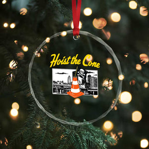 Pittsburgh Skyline Victory Hoist The Cone Meme Crystal Glass Ornament Funny Sports Fan Celebration TS02 Print Your Wear