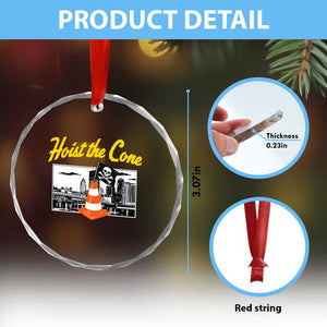 Pittsburgh Skyline Victory Hoist The Cone Meme Crystal Glass Ornament Funny Sports Fan Celebration TS02 Print Your Wear