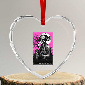 Plague Doctor Tarot Card Heart Crystal Glass Ornament Mysterious Horror Death Occult Satanic TS10 Transparent Glass 3'' Heart Print Your Wear