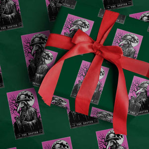 Plague Doctor Tarot Card Wrapping Paper Roll Mysterious Horror Death Occult Satanic TS10 Green Print Your Wear