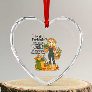Plantaholic Heart Crystal Glass Ornament Im On My Way To Get More Plants TS12 Transparent Glass 3'' Heart Print Your Wear