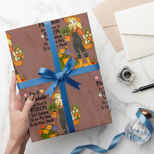 Plantaholic Wrapping Paper Roll Im On My Way To Get More Plants TS12 Mocha Print Your Wear