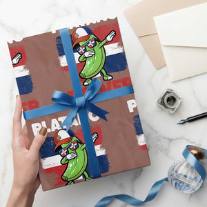 Platano Power Wrapping Paper Roll Funny Dominican Republic Flag Baseball TS11 Mocha Print Your Wear