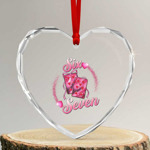 Playing Cards 67 Of Hearts Heart Crystal Glass Ornament Six Seven Valentine Meme TS12 Transparent Glass 3'' Heart Print Your Wear