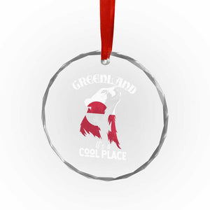 Polar Bear Greenland Flag Graphic Crystal Glass Ornament It's a Cool Place Arctic Circle TS02 Print Your Wear