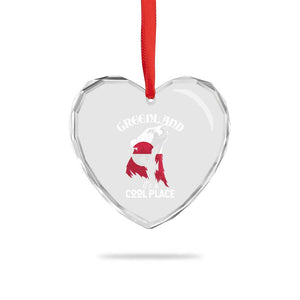 Polar Bear Greenland Flag Graphic Heart Crystal Glass Ornament It's a Cool Place Arctic Circle TS02 Print Your Wear