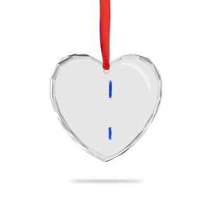 Police Retirement Heart Crystal Glass Ornament My Time In Uniform Is Over USA Flag Retied Officer Gifts
