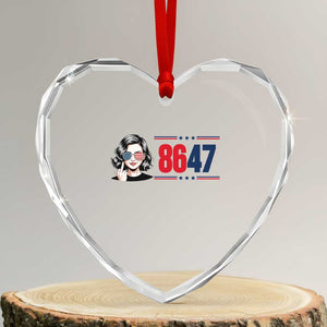 Political Activist 8647 Heart Crystal Glass Ornament Freedom Satire Protest Graphic TS12 Transparent Glass 3'' Heart Print Your Wear