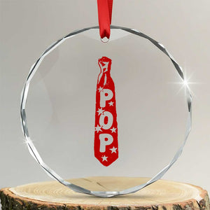 Pop Tie Star Dad Music Lover Fathers Day Crystal Glass Ornament TS11 Transparent Glass 3'' Circle Print Your Wear