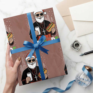 Pope Leo XIV Christmas Wrapping Paper Roll Cardinal Robert Prevost Santa Chicago TS11 Mocha Print Your Wear