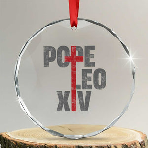 Pope Leo XIV Crystal Glass Ornament First American Pope Catholic Religious Cross TS11 Transparent Glass 3'' Circle Print Your Wear