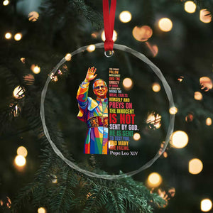 Pope Leo XIV No Kings Crystal Glass Ornament You Cannot Follow Both Christ And The Cruelty Of Kings TS11 Print Your Wear