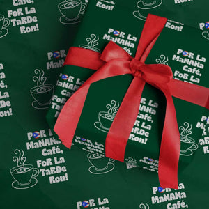 Por La Mañana Cafe Wrapping Paper Roll Puerto Rican Music Lover Coffee Fan TS14 Green Print Your Wear