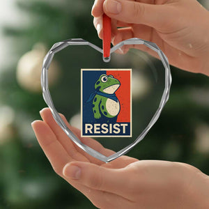 Portland 2025 Protest Heart Crystal Glass Ornament Frog Resist Against Pepper Spray TS02 Print Your Wear