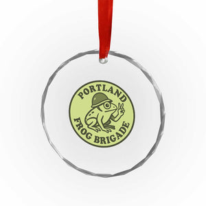 Portland Frog Brigade Crystal Glass Ornament Peace Frog Protest Badge TS02 Print Your Wear