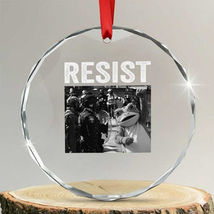 Portland Frog Protest Crystal Glass Ornament Funny Rebel Gift TS12 Transparent Glass 3'' Circle Print Your Wear