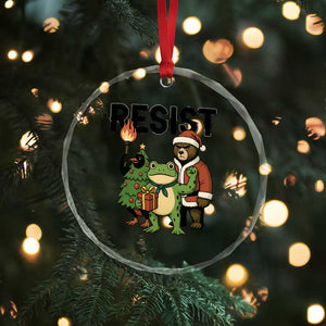Portland Frog Protest Frogs Together Strong Crystal Glass Ornament Funny Holiday Gift TS12 Print Your Wear