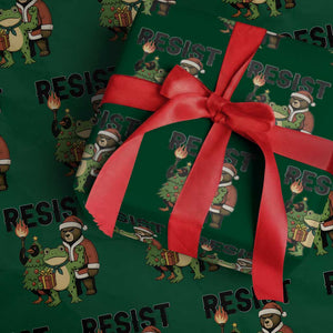 Portland Frog Protest Frogs Together Strong Wrapping Paper Roll Funny Holiday Gift TS12 Green Print Your Wear